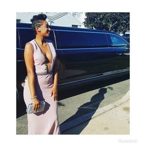 🆕Tarik Ediz blush and stud embellished gown